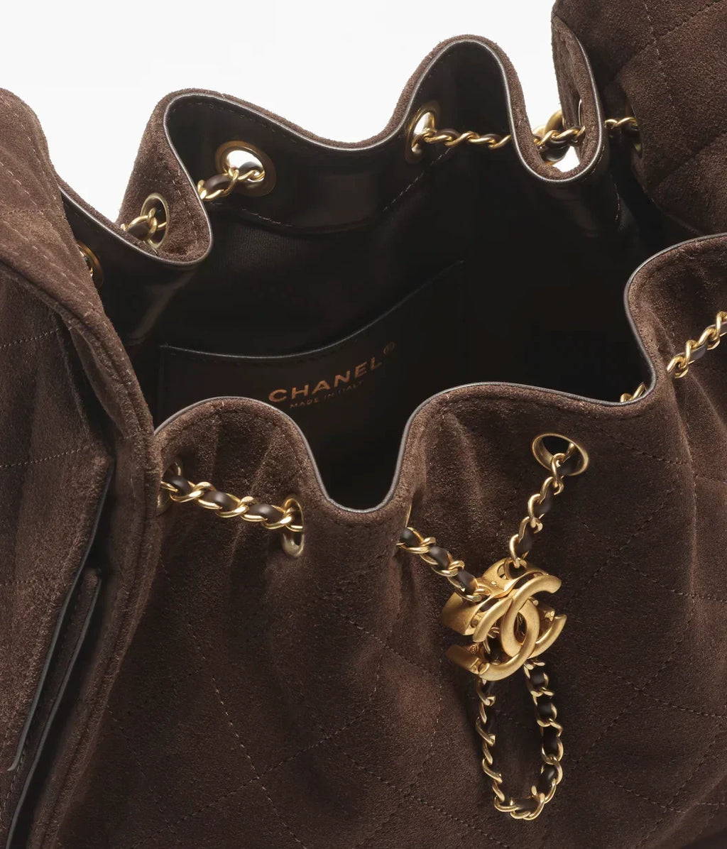 Chanel Mini 25 Quilted Leather Handle Shoulder Bag with Chain Strap (20 x 22 x 12.5) cm