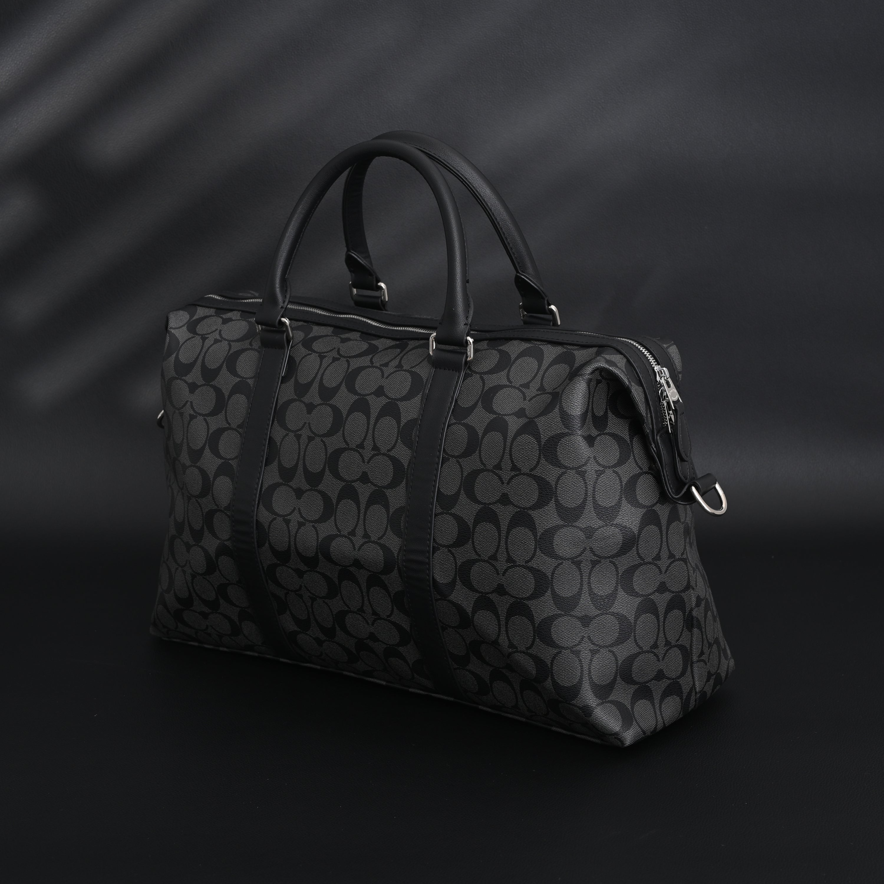 Coach Metropolitan Duffel Bag in Signature Black Canvas