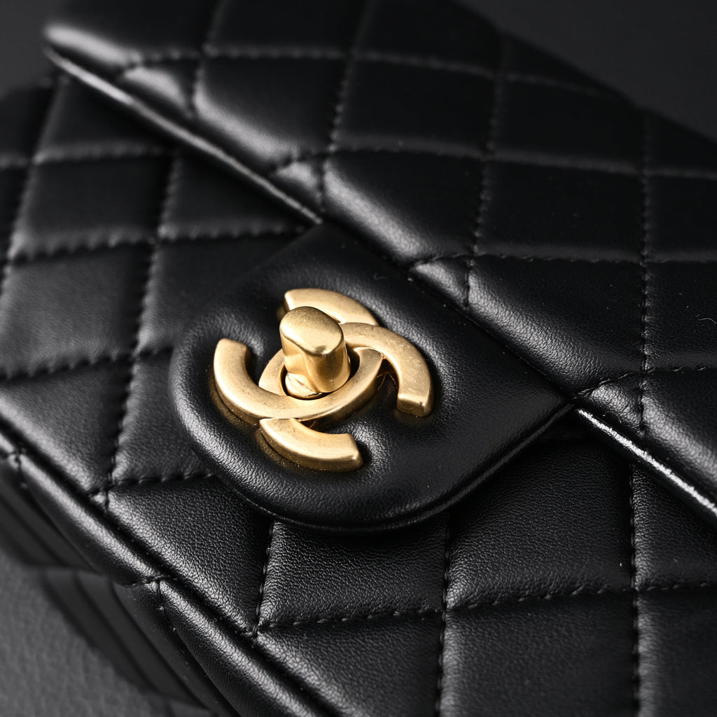 Chanel Classic Flap Mini Bag – Black Quilted Lambskin with Gold-Tone Hardware