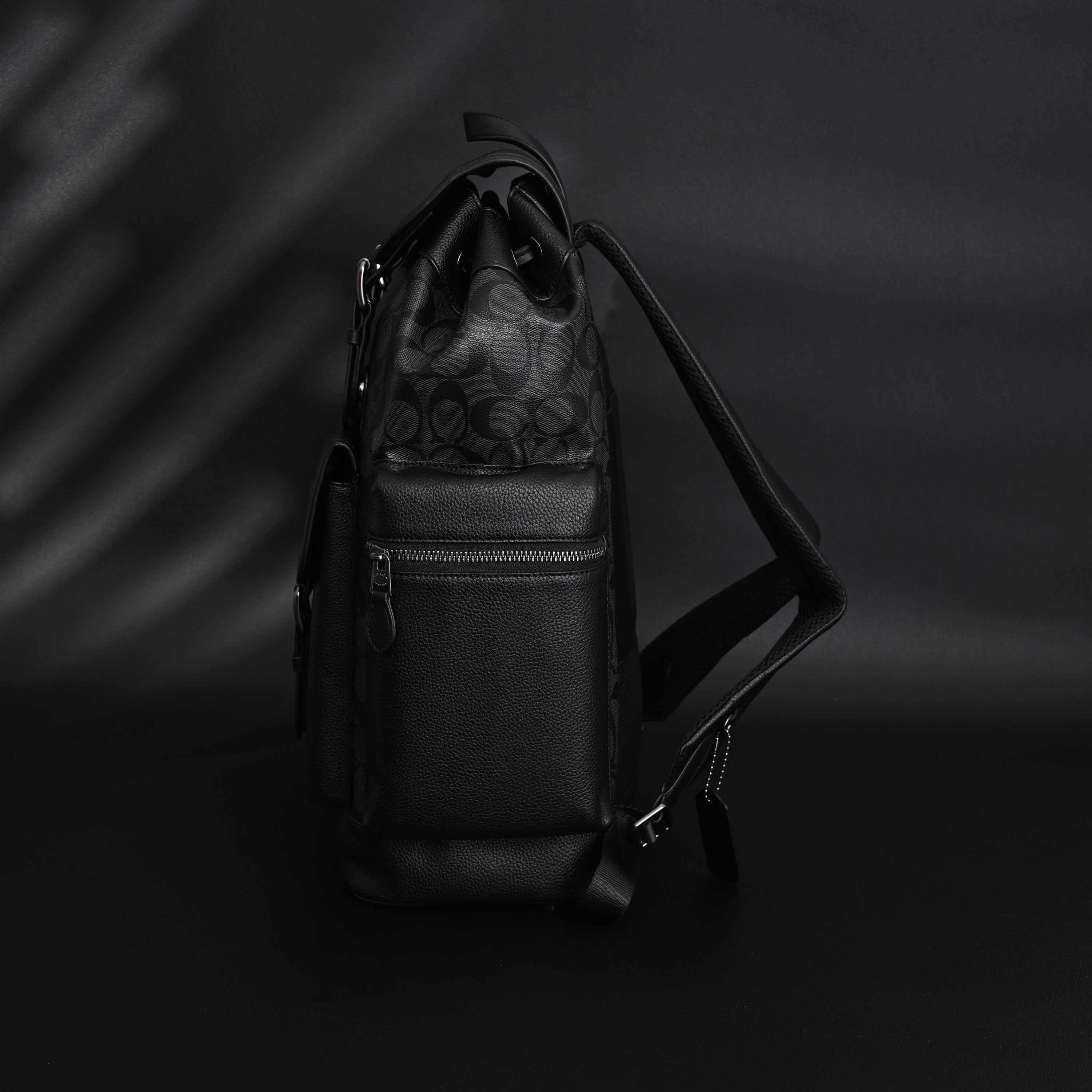 Coach Men’s Leather Backpack – Black Signature Canvas