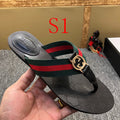 YGS011 Women and Man Leather Slippers 36-44 Shoes with Box